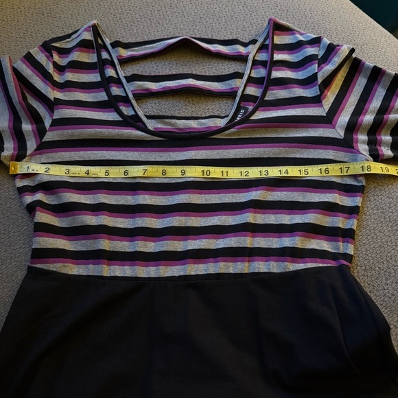 Torrid Pink and Black Striped Dress Women's Size 0 Large Cotton Blend - Picture 5 of 7
